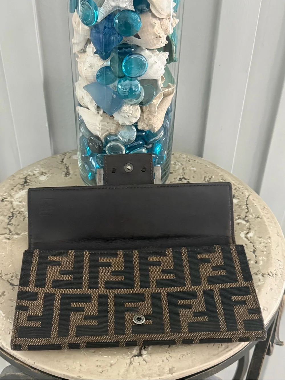 RARE Authentic Vintage Fendi Zucca monogram continental long wallet